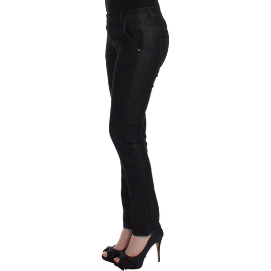 Ermanno Scervino Chic Black Skinny Jeans - Elegant & Slim Fit Jeans & Pants Ermanno Scervino