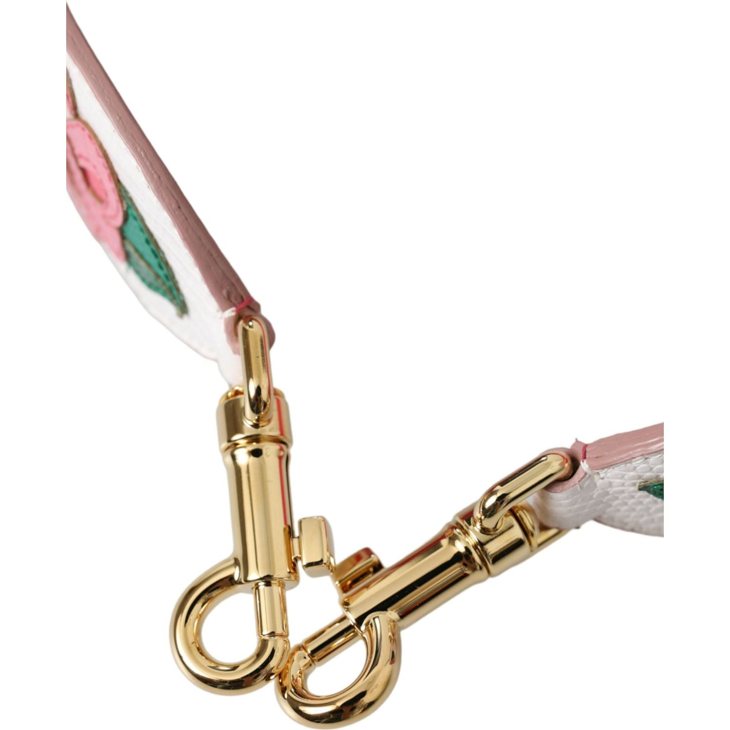 حزام كتف من الجلد باللون الأبيض مزين بالزهور من دولتشي آند غابانا