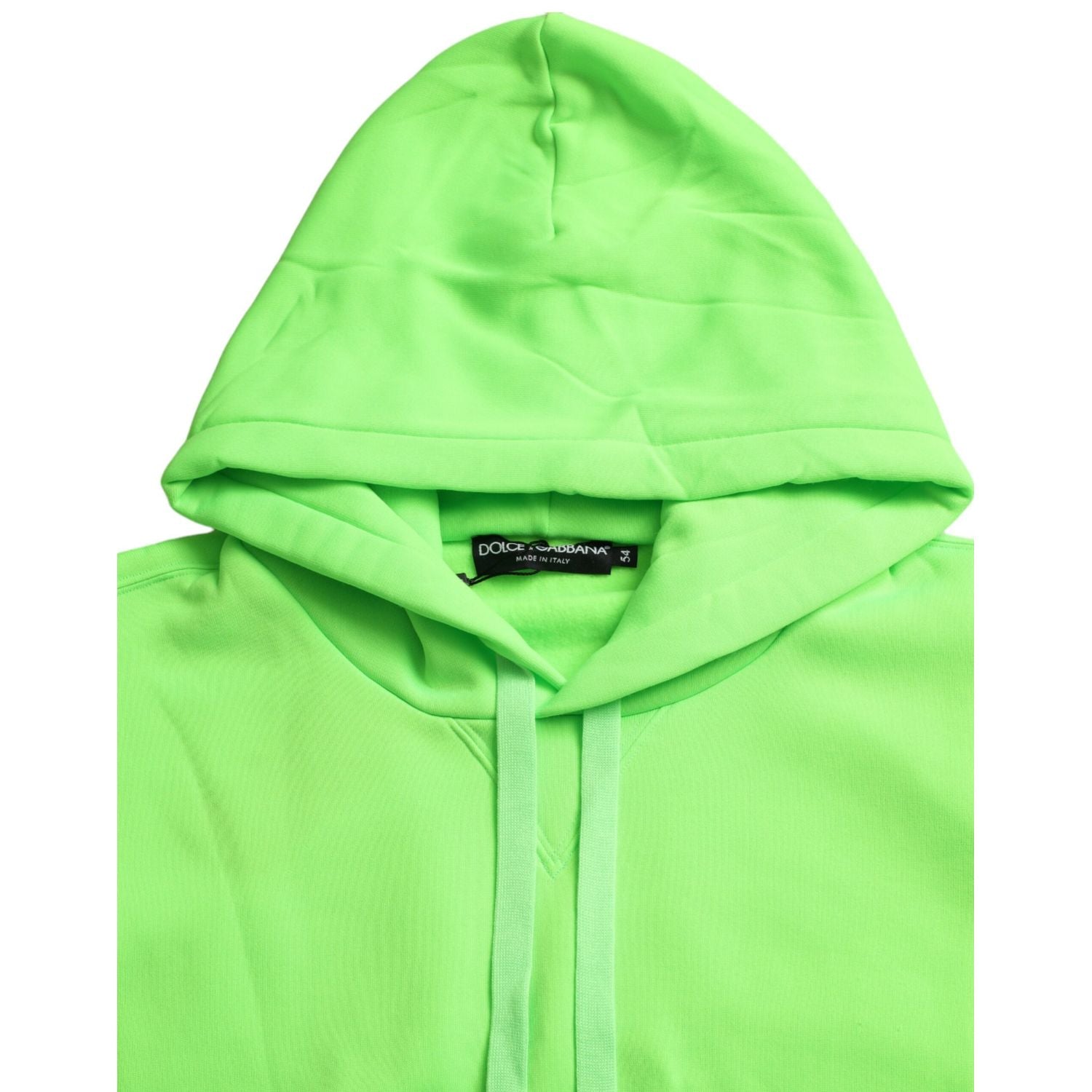Dolce & Gabbana Neon Green Hooded Top Pullover Sweater