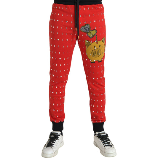 Dolce & Gabbana Red Year Of The Pig Jogger Sweatpants Pants Dolce & Gabbana