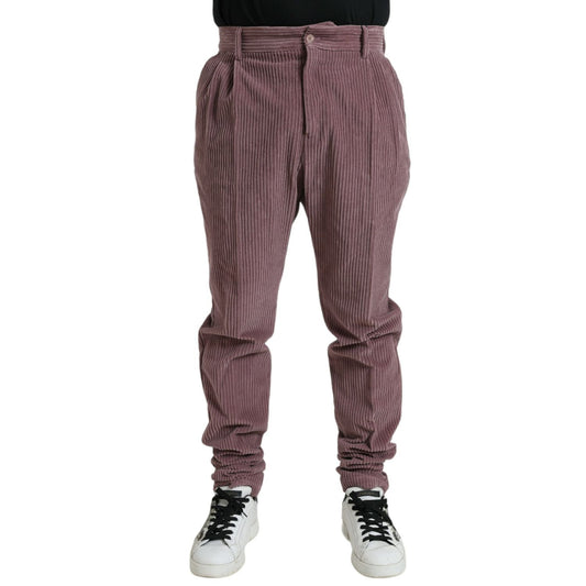 Dolce & Gabbana Purple Corduroy Cotton Stretch Skinny Pants