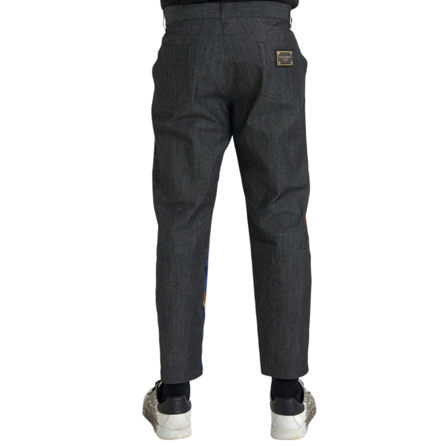 Dolce & Gabbana Multicolor Tiger Leopard Cotton Loose Tapered Pants