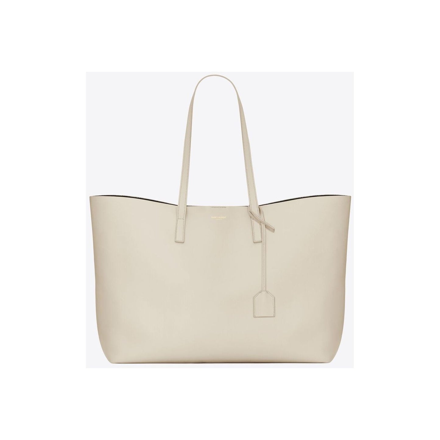 Saint Laurent White Calf Leather Tote Shoulder Bag Saint Laurent