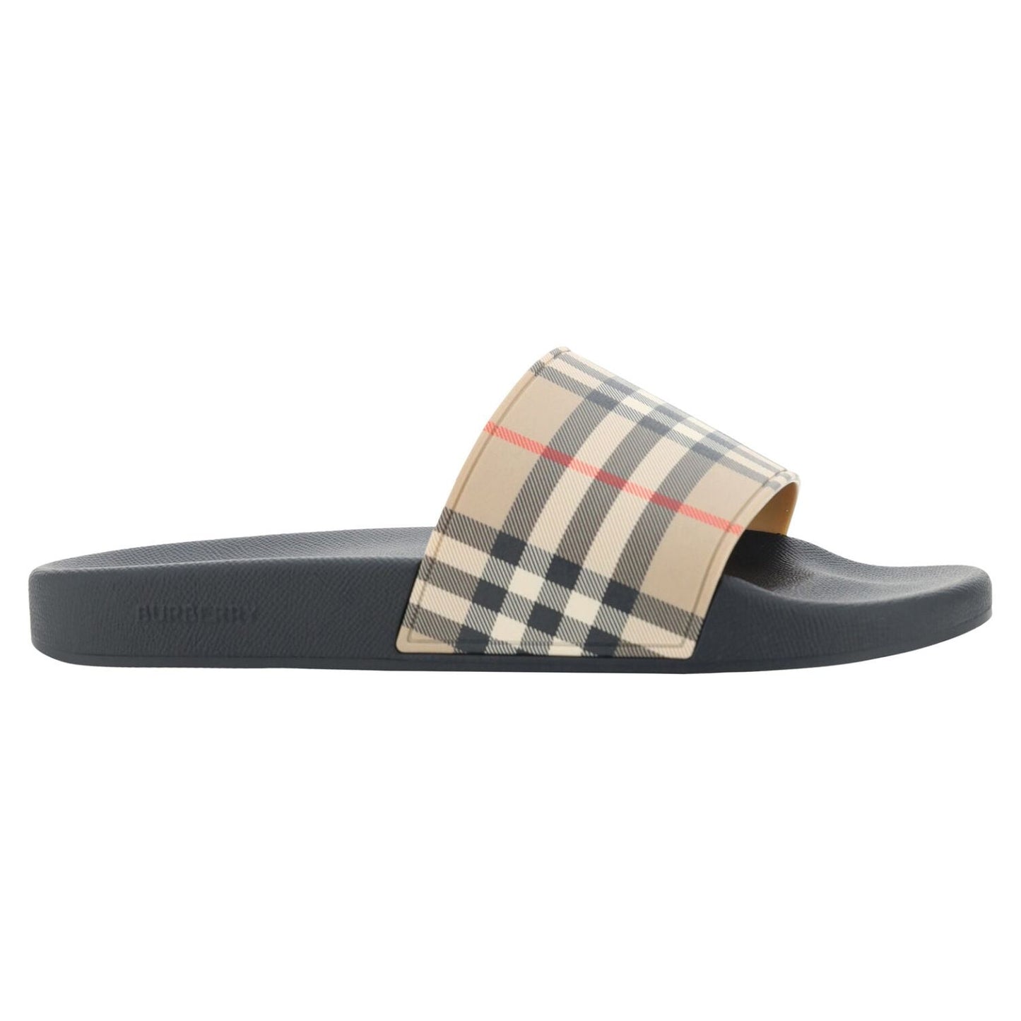 Burberry Brown Rubber Slides Sandals Burberry