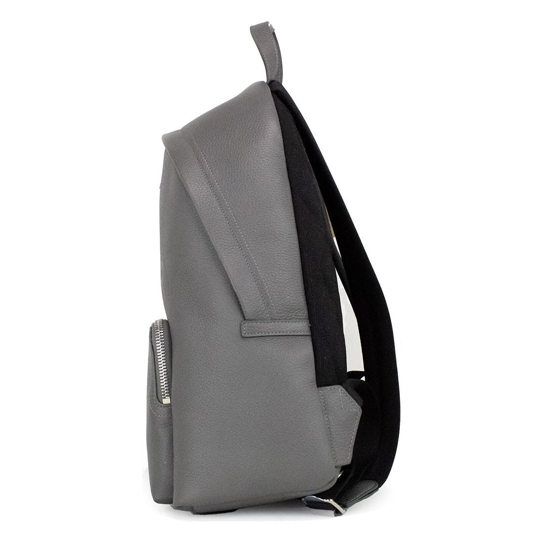 Burberry Abbeydale Branded Charcoal Grey Pebbled Leather Backpack Bookbag