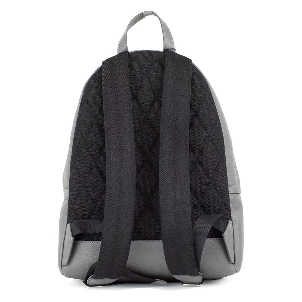 Burberry Abbeydale Branded Charcoal Grey Pebbled Leather Backpack Bookbag