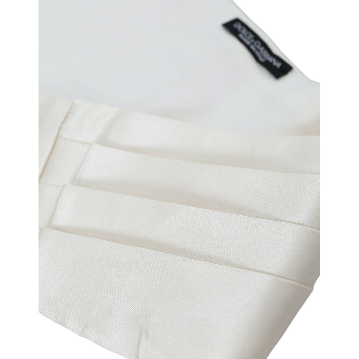 Dolce & Gabbana White Men Wide Waist Silk Belt Cummerbund Dolce & Gabbana