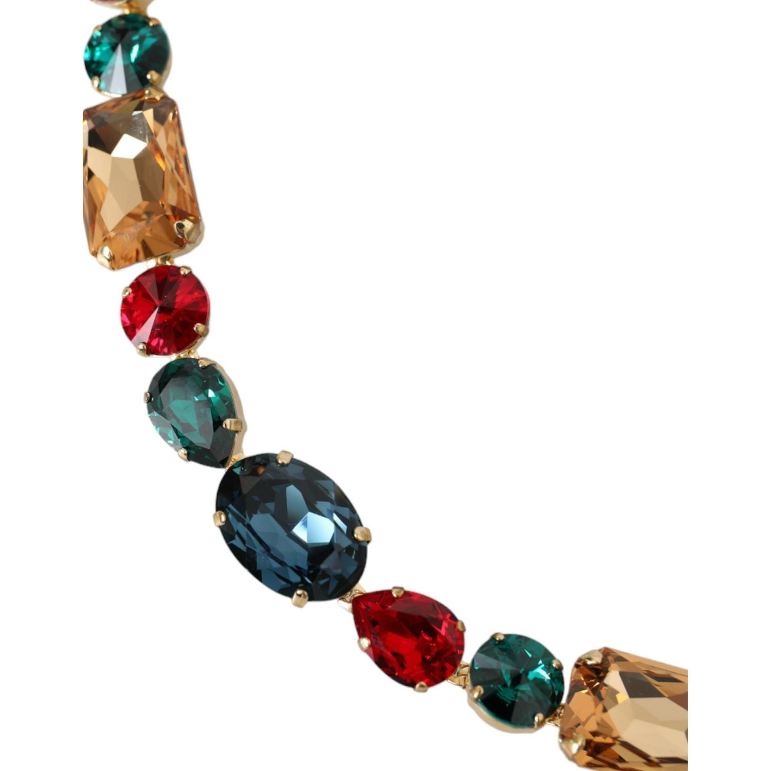 حزام الخصر من الجلد باللون الأزرق الفاتح مع سلسلة كريستال من دولتشي آند غابانا