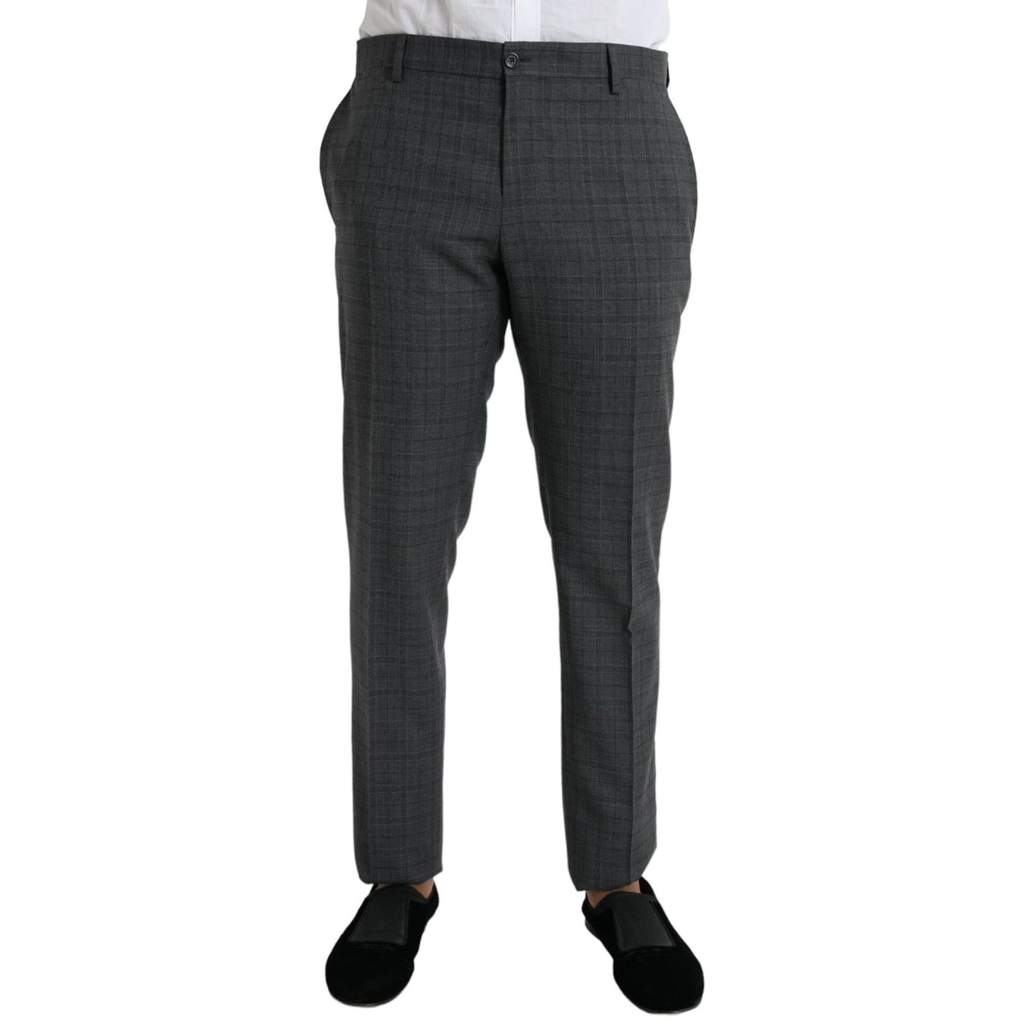 Dolce & Gabbana Gray Plaid Wool MARTINI Formal 2 Piece Suit
