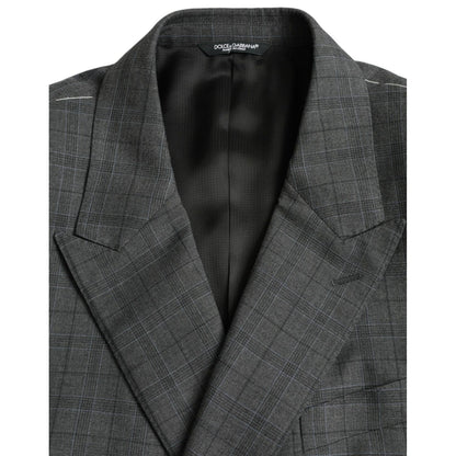 Dolce & Gabbana Gray Plaid Wool MARTINI Formal 2 Piece Suit