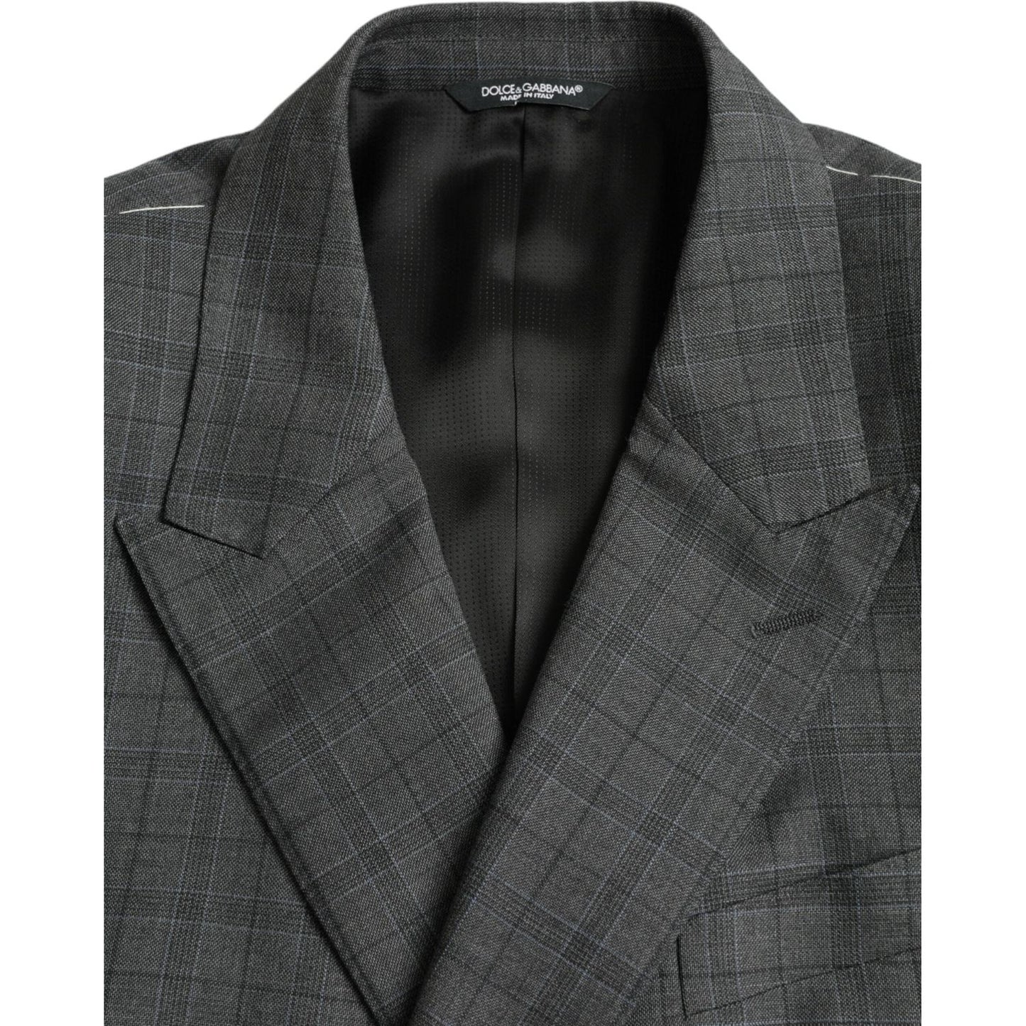 Dolce & Gabbana Gray Plaid Wool MARTINI Formal 2 Piece Suit Dolce & Gabbana