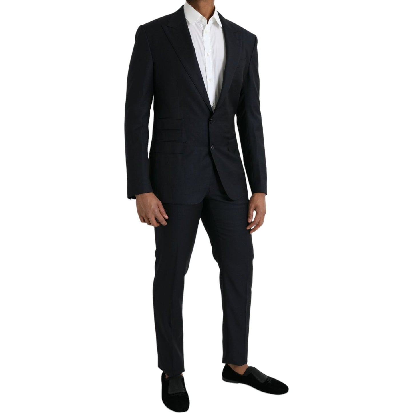 Dolce & Gabbana Dark Blue Wool NAPOLI Formal 2 Piece Suit Dolce & Gabbana