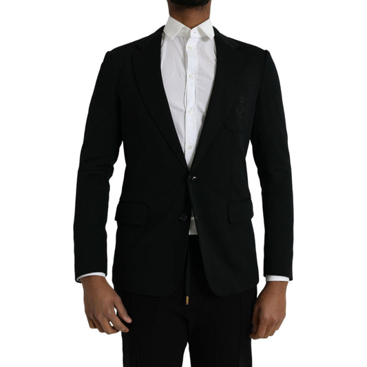 Dolce & Gabbana Black Wool 2 Piece Single Breasted Suit Dolce & Gabbana