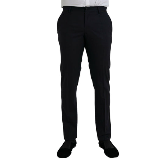 Dolce & Gabbana Dark Blue Wool Slim Fit Formal Pants