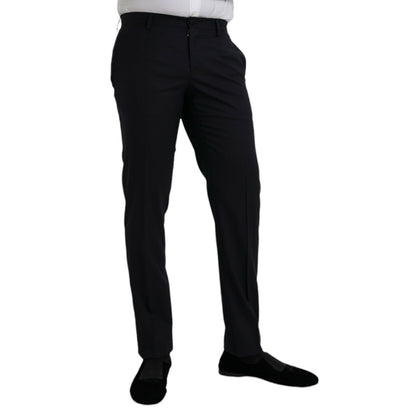 Dolce & Gabbana Dark Blue Wool Slim Fit Formal Pants