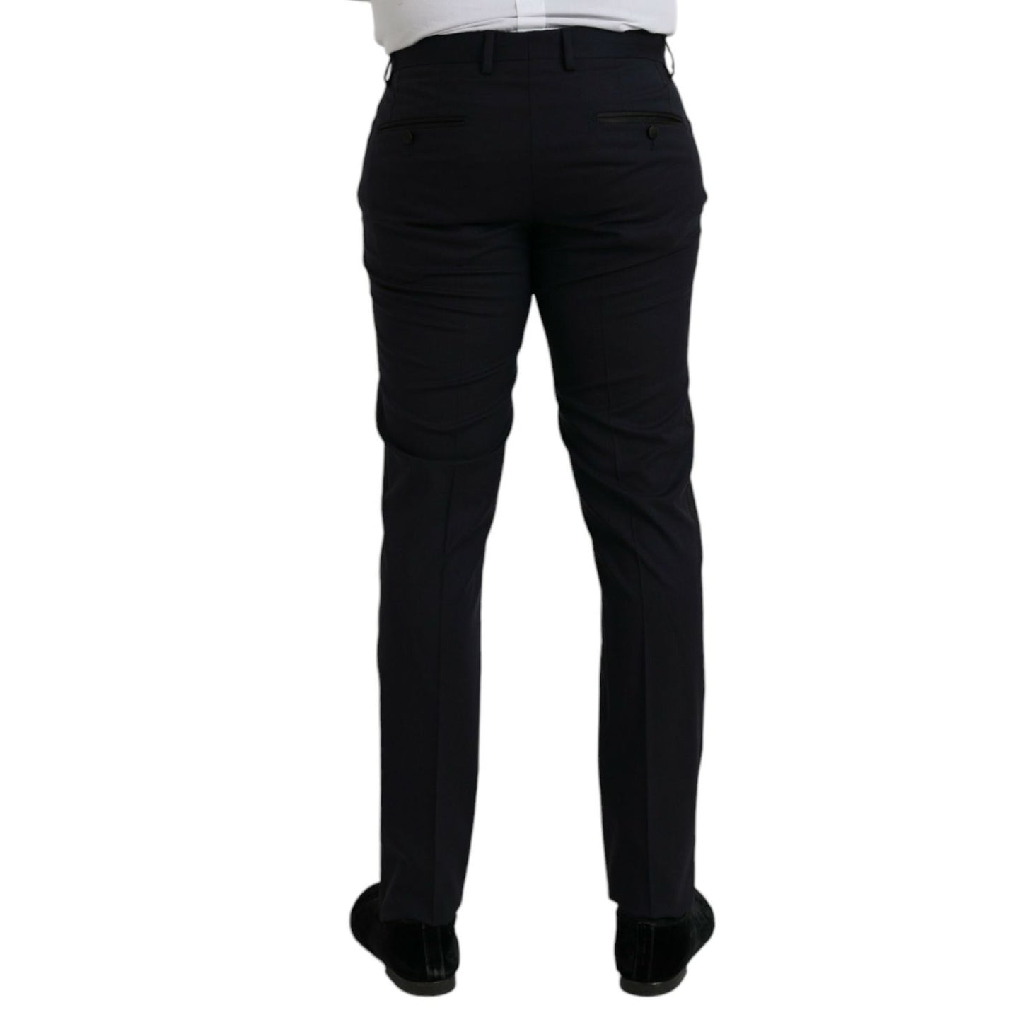 Dolce & Gabbana Dark Blue Wool Slim Fit Formal Pants