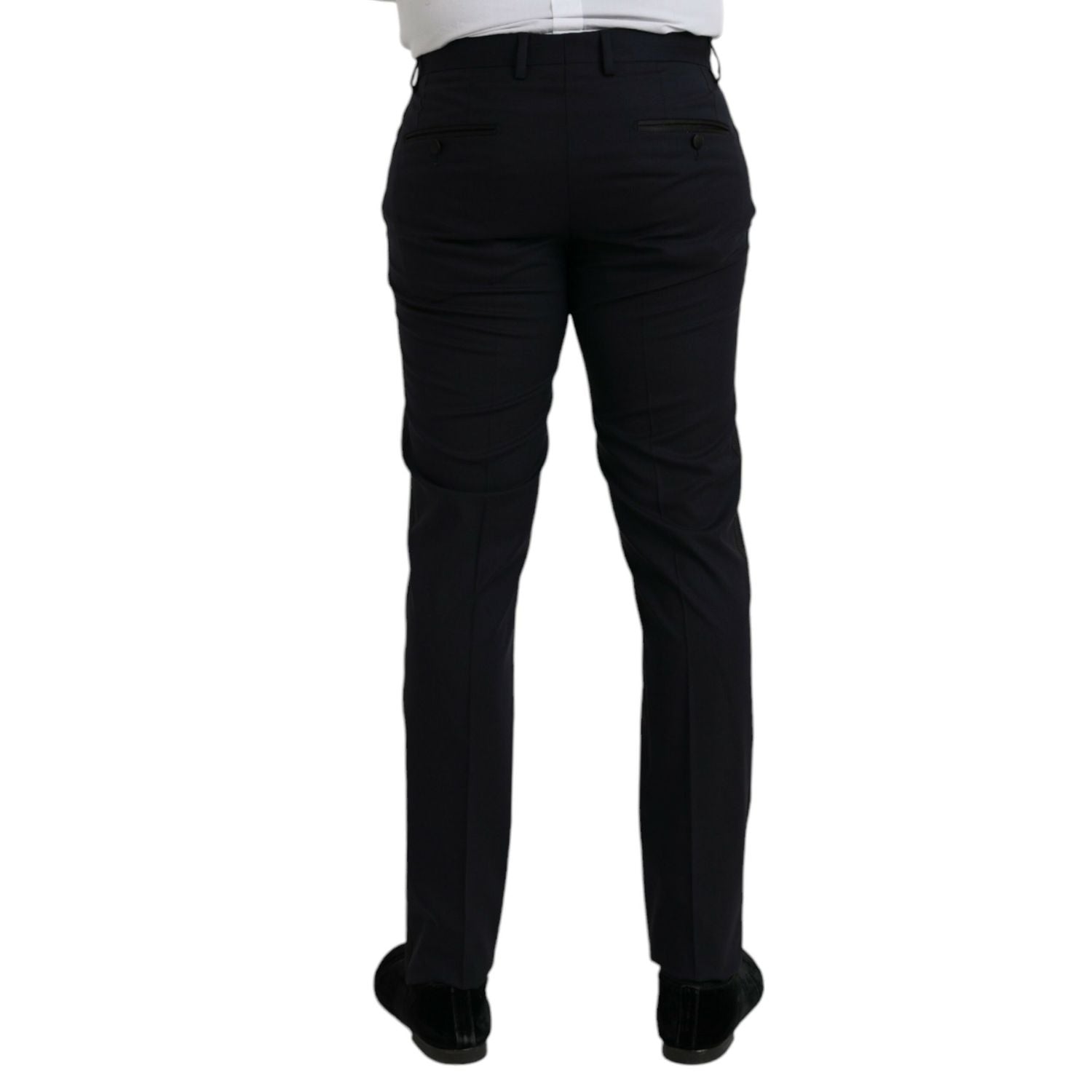 Dolce & Gabbana Dark Blue Wool Slim Fit Formal Pants
