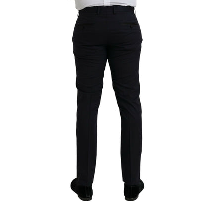 Dolce & Gabbana Dark Blue Wool Slim Fit Formal Pants