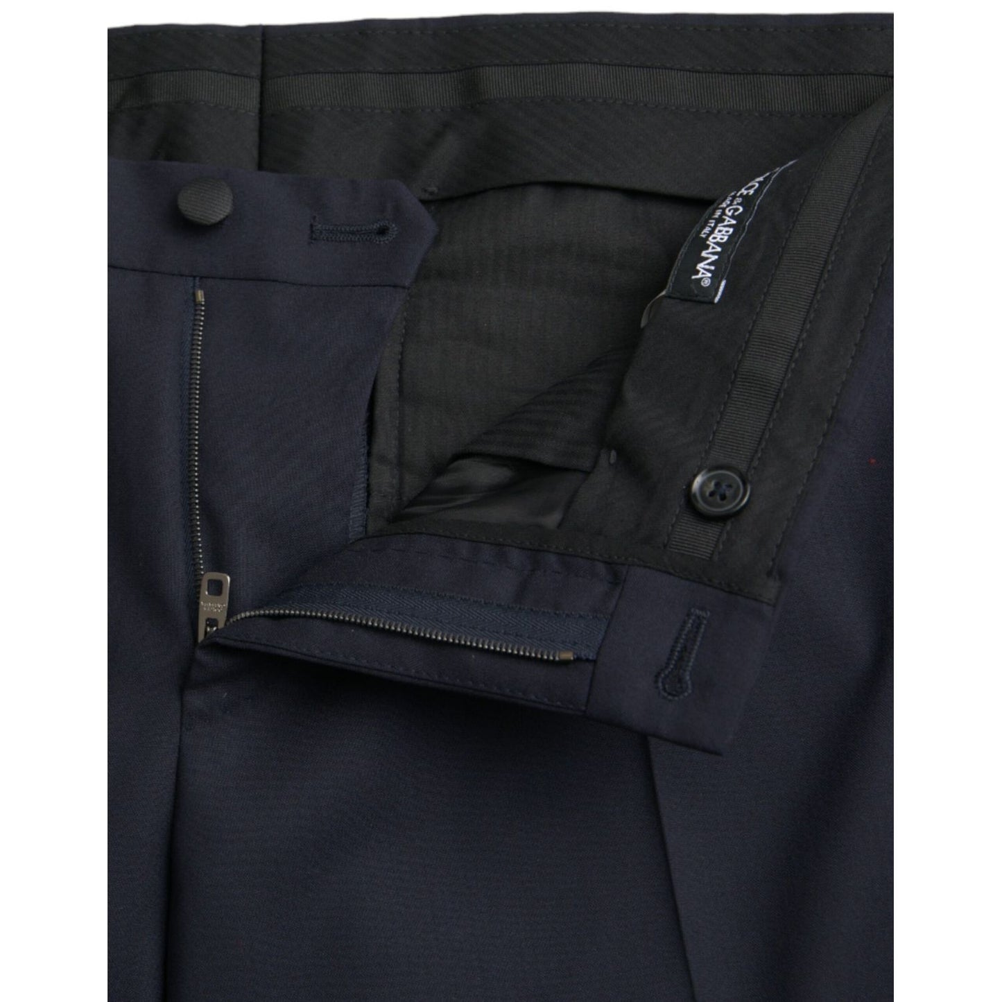 Dolce & Gabbana Dark Blue Wool Slim Fit Formal Pants