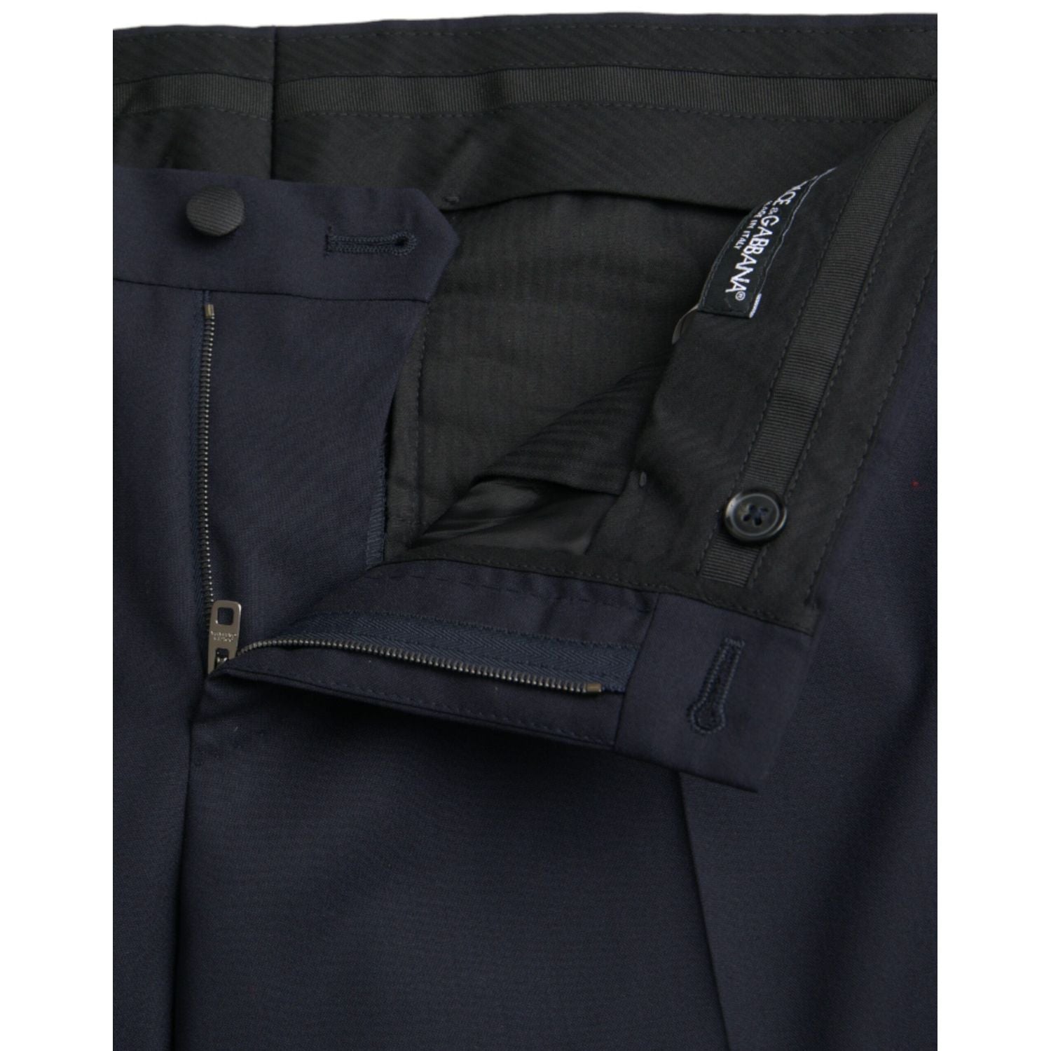 Dolce & Gabbana Dark Blue Wool Slim Fit Formal Pants