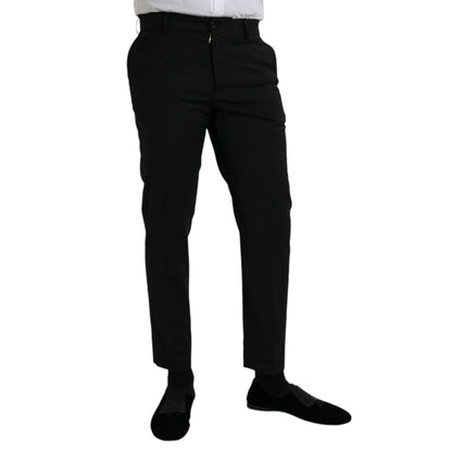 Dolce & Gabbana Black Wool SlimFit Dress Formal Pants