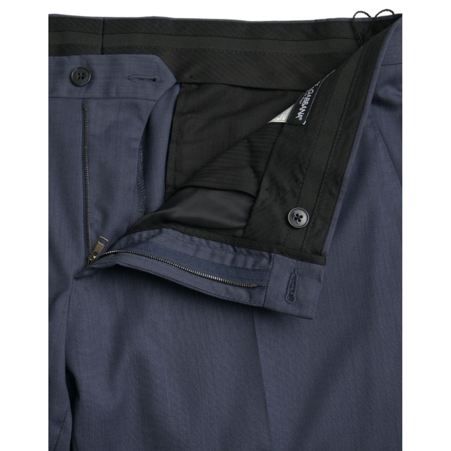 Dolce & Gabbana Blue Wool Slim Fit Dress Formal Pants