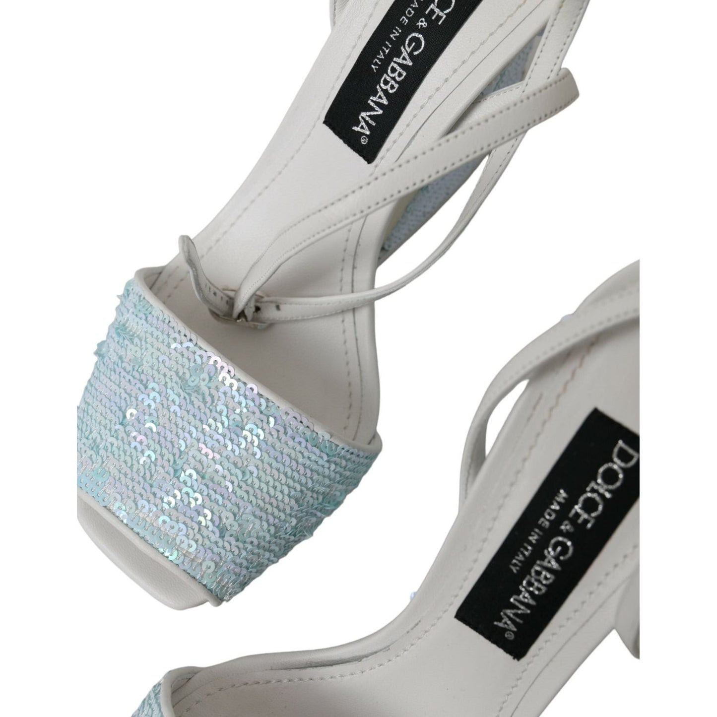 Dolce & Gabbana Light Blue Sequin Ankle Strap Sandals Shoes Dolce & Gabbana