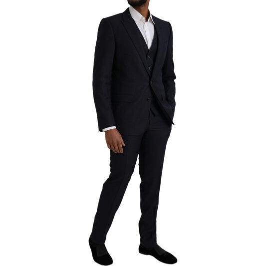 Dolce & Gabbana Blue Fantasy MARTINI Formal 3 Piece Suit Dolce & Gabbana