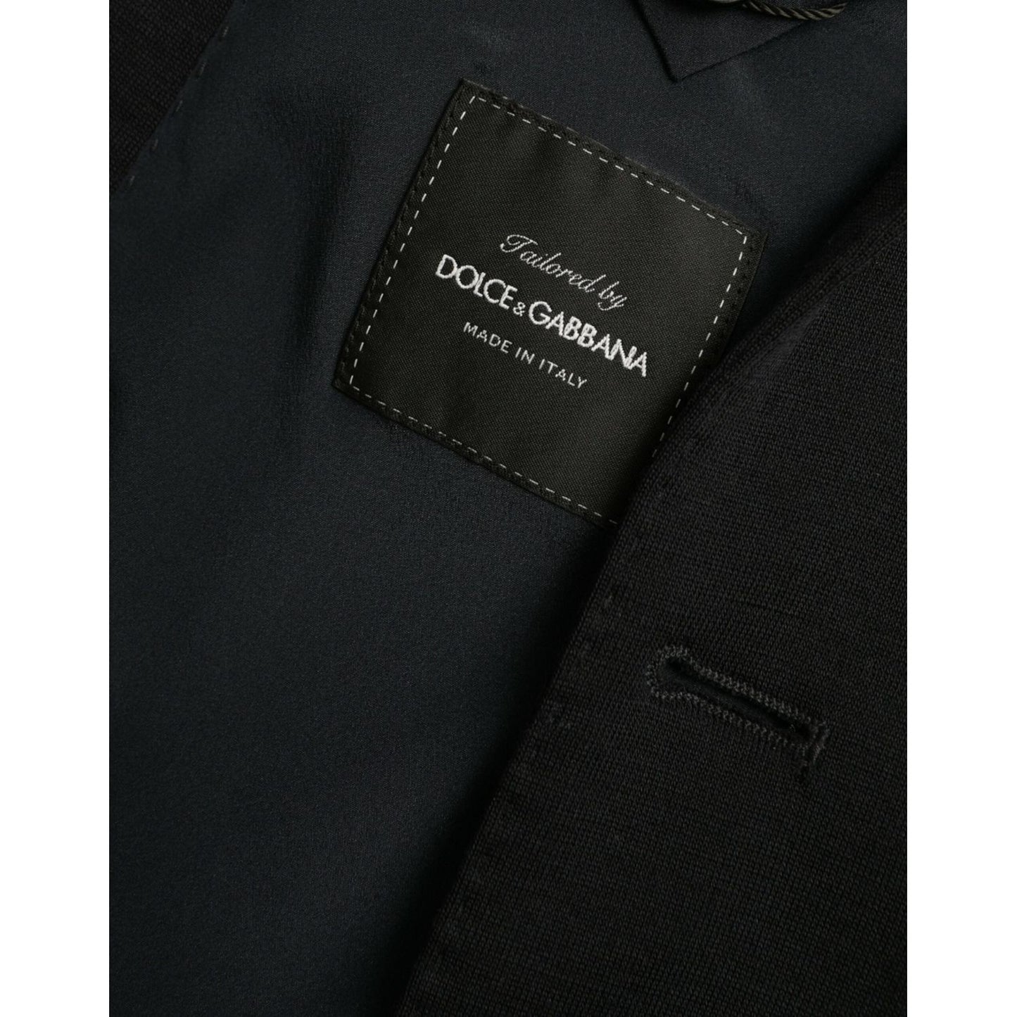 Dolce & Gabbana Black Wool Single Breasted Coat Blazer Dolce & Gabbana