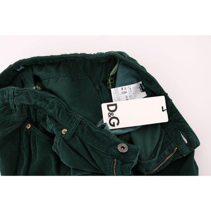 Dolce & Gabbana Green Cotton Corduroys Jeans 1728,3% Elastane,67345645728,Clothing,Dolce & Gabbana,Green,Jeans & Pants - Women - Clothing,Jeans Denim - Clothing,Material: 97% Cotton,New with tags,Straight-Leg Jeans - Jeans Denim - Clothing,W24,Women,Women