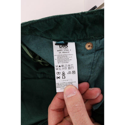 Dolce & Gabbana Green Cotton Corduroys Jeans 1728,3% Elastane,67345645728,Clothing,Dolce & Gabbana,Green,Jeans & Pants - Women - Clothing,Jeans Denim - Clothing,Material: 97% Cotton,New with tags,Straight-Leg Jeans - Jeans Denim - Clothing,W24,Women,Women