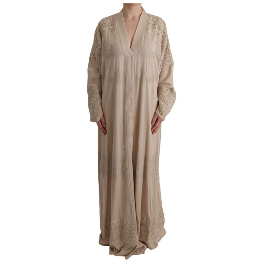 Dolce & Gabbana Elegant Beige Cape Kaftan Dress Dolce & Gabbana