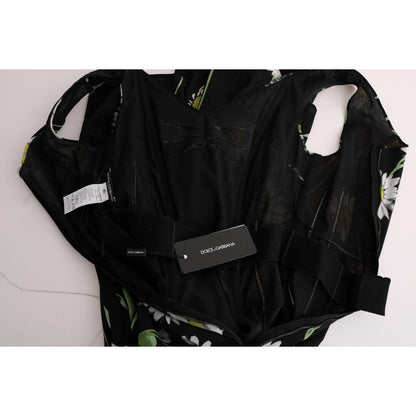 Dolce & Gabbana Sunflower Silk Stretch Sheath Dress 1728,5% Elastane,67345645728,Black,Clothing,Dolce & Gabbana,Dresses - Clothing,Dresses - Women - Clothing,IT42|M,IT44|L,Long - Dresses - Clothing,Material: 95% Silk,New with tags,Pattern - Dresses - Clot