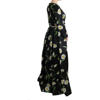 Dolce & Gabbana Multicolor Silk Sunflower Print Long Maxi Dress 1728,67345645728,Clothing,Dolce & Gabbana,Dresses - Clothing,Dresses - Women - Clothing,IT38|XS,Long - Dresses - Clothing,Longsleeve - Dresses - Clothing,Material: 100% Silk,Multicolor,New wi