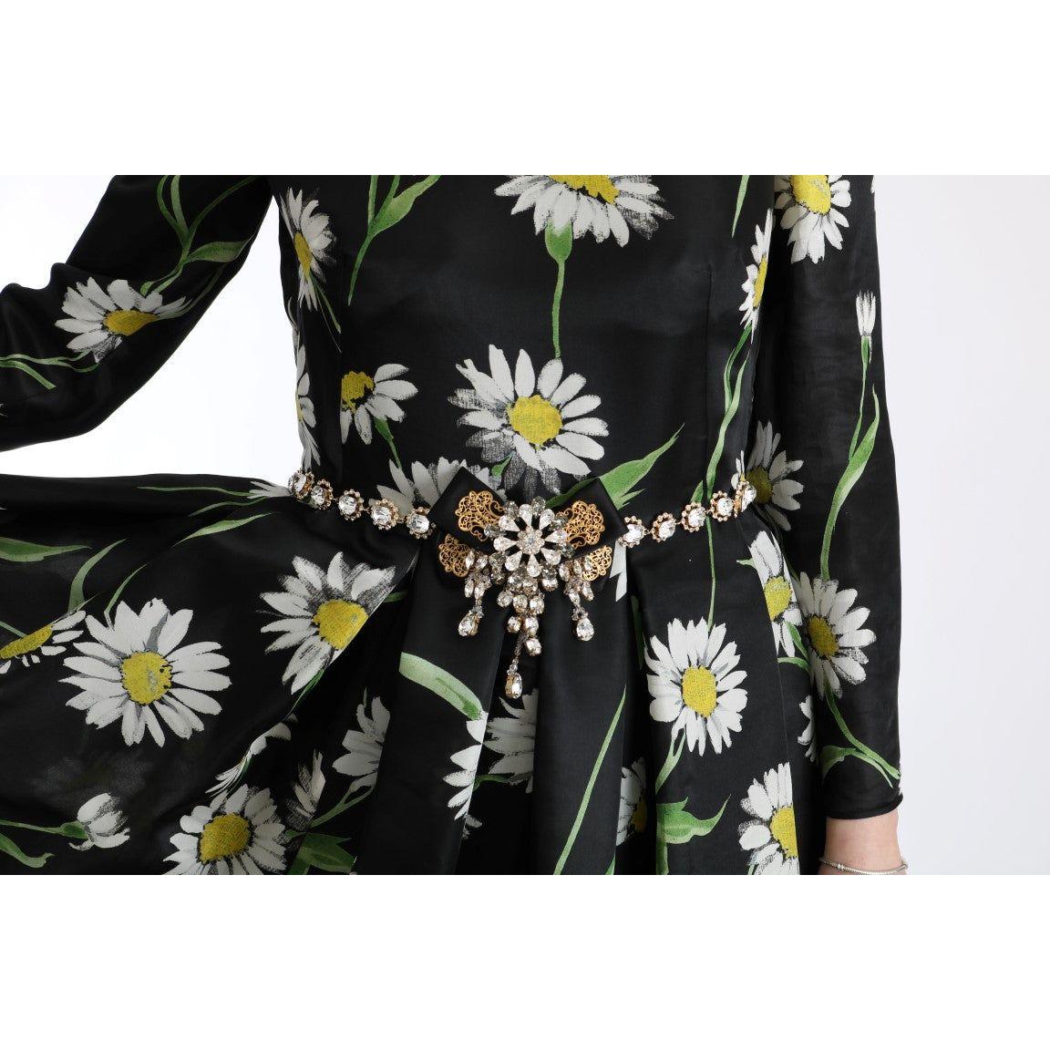 Dolce & Gabbana Multicolor Silk Sunflower Print Long Maxi Dress 1728,67345645728,Clothing,Dolce & Gabbana,Dresses - Clothing,Dresses - Women - Clothing,IT38|XS,Long - Dresses - Clothing,Longsleeve - Dresses - Clothing,Material: 100% Silk,Multicolor,New wi