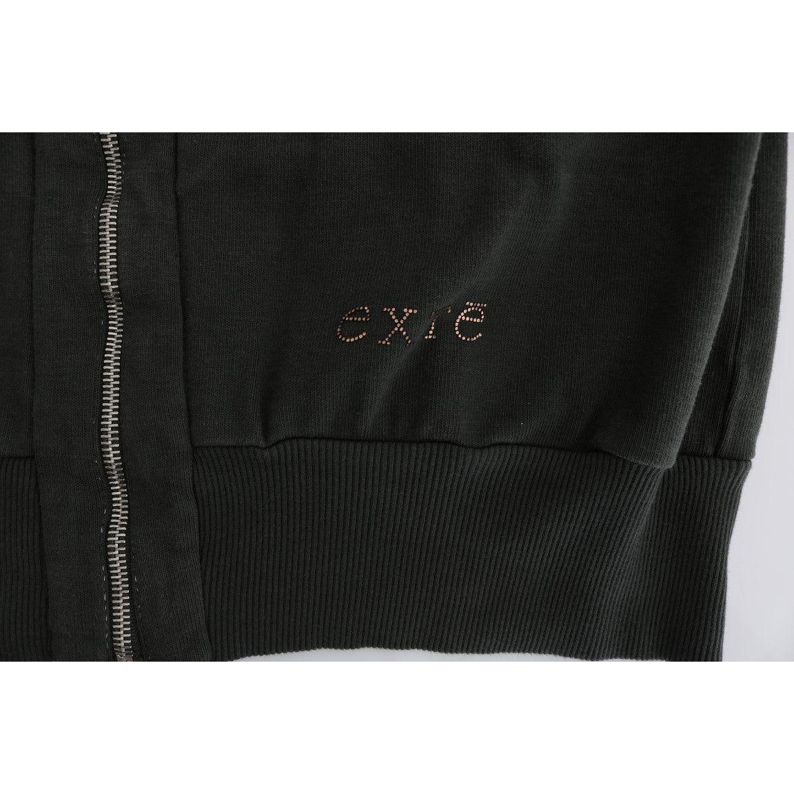 Exte Gray Top Hooded Cotton Zipper Sweater 1728,67345645728,Clothing,Exte,Gray,IT40|S,Material: 100% Cotton,New with tags,Sweaters - Clothing,Sweaters - Women - Clothing,Sweatshirts - Sweaters - Clothing,Women,Women - Clothing