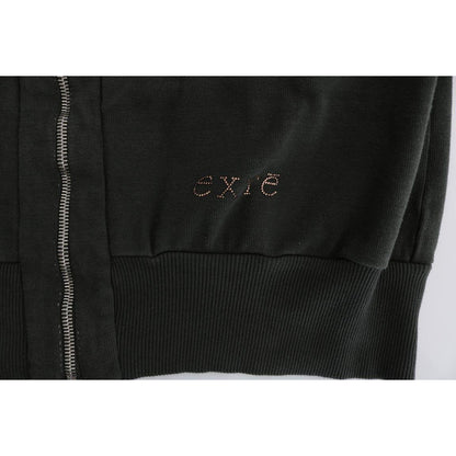 Exte Gray Top Hooded Cotton Zipper Sweater 1728,67345645728,Clothing,Exte,Gray,IT40|S,Material: 100% Cotton,New with tags,Sweaters - Clothing,Sweaters - Women - Clothing,Sweatshirts - Sweaters - Clothing,Women,Women - Clothing