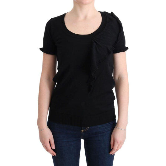 MARGHI LO' Black 100% Lana Wool Top Blouse T-shirt 1728,67345645728,Black,Clothing,IT46|XL,MARGHI LO',Material: 100% Lana Wool,New with tags,T-Shirts - Clothing,T-Shirts - T-Shirts - Clothing,Tops & T-Shirts - Women - Clothing,Women,Women - Clothing