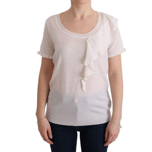 MARGHI LO' White 100% Lana Wool Top Blouse T-shirt 1728,67345645728,Clothing,IT46|XL,MARGHI LO',Material: 100% Lana wool,New with tags,T-Shirts - Clothing,T-Shirts - T-Shirts - Clothing,Tops & T-Shirts - Women - Clothing,White,Women,Women - Clothing
