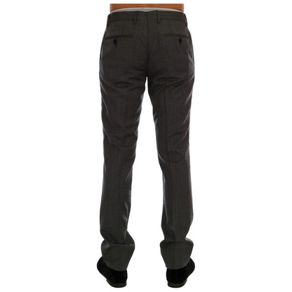 Dolce & Gabbana Gray Wool Striped Formal Pants 1728,67345645728,Casual Pants - Pants - Clothing,Clothing,Dolce & Gabbana,Gray,IT54 | XL,Jeans & Pants - Men - Clothing,Material: 100% Wool,Men,Men - Clothing,New with tags,Pants - Clothing