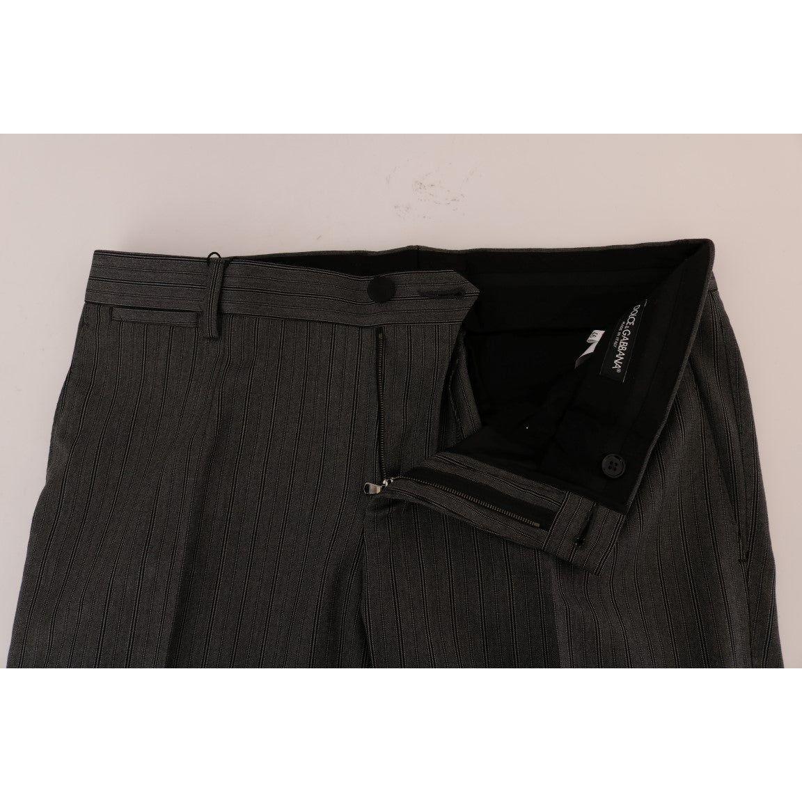 Dolce & Gabbana Gray Wool Striped Formal Pants 1728,67345645728,Casual Pants - Pants - Clothing,Clothing,Dolce & Gabbana,Gray,IT54 | XL,Jeans & Pants - Men - Clothing,Material: 100% Wool,Men,Men - Clothing,New with tags,Pants - Clothing