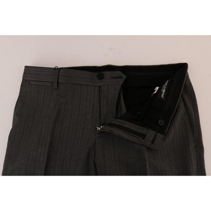 Dolce & Gabbana Gray Wool Striped Formal Pants 1728,67345645728,Casual Pants - Pants - Clothing,Clothing,Dolce & Gabbana,Gray,IT54 | XL,Jeans & Pants - Men - Clothing,Material: 100% Wool,Men,Men - Clothing,New with tags,Pants - Clothing