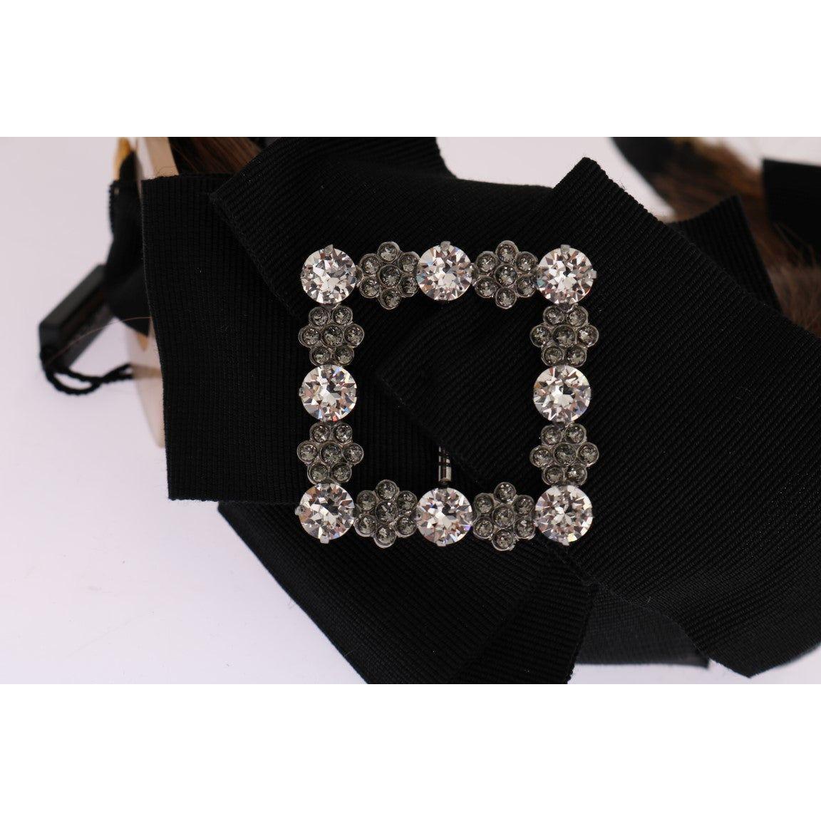 عصابة رأس مزينة بالكريستال باللون البني الذهبي من دولتشي آند غابانا