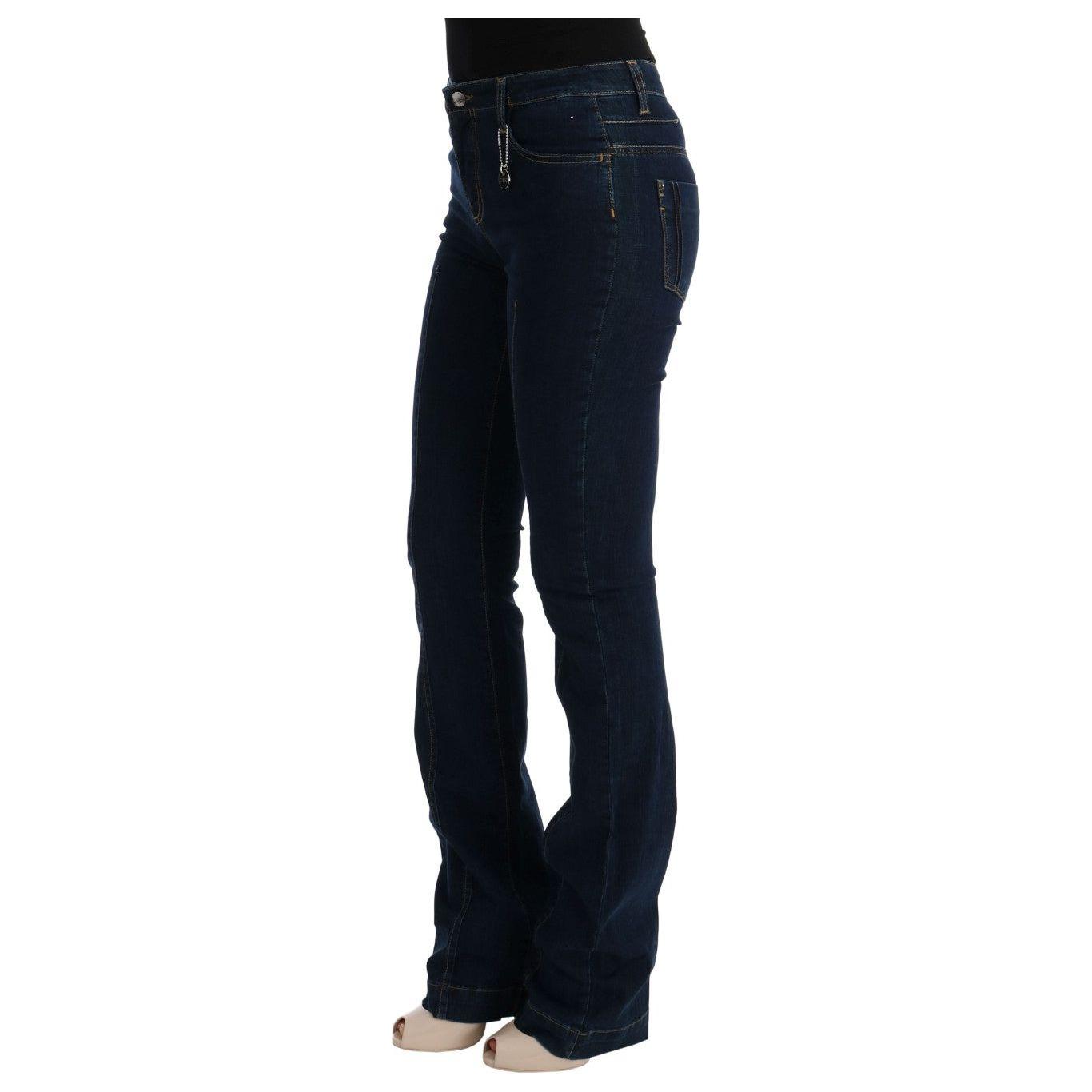 Costume National Blue Cotton Bootcut Flared Jeans