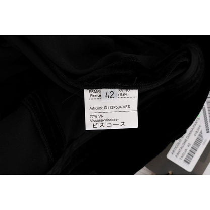 Ermanno Scervino Black Velvet Slim Fit Pants 1728,18% Silk,5% Spandex,67345645728,Black,Clothing,Ermanno Scervino,IT38|XS,IT42|M,IT44|L,Jeans & Pants - Women - Clothing,Material: 77% Viscose,New with tags,Pants - Clothing,Skinny Pants - Pants - Clothing,W