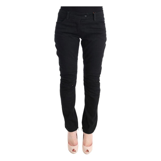 Ermanno Scervino Black Cotton Slim Fit Casual Pants 1728,67345645728,Black,Casual Pants - Pants - Clothing,Clothing,Ermanno Scervino,IT38|XS,IT42|M,IT44|L,IT46|XL,Jeans & Pants - Women - Clothing,Material: 100% Cotton,New with tags,Pants - Clothing,Women,