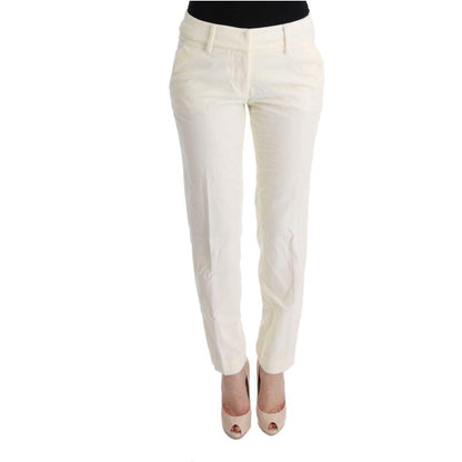 Ermanno Scervino White Cotton Regular Fit Casual Pants 1728,18% CMD,67345645728,Casual Pants - Pants - Clothing,Clothing,Ermanno Scervino,IT38|XS,IT40|S,IT44|L,Jeans & Pants - Women - Clothing,Material: 82% Cotton,New with tags,Pants - Clothing,White,Wome