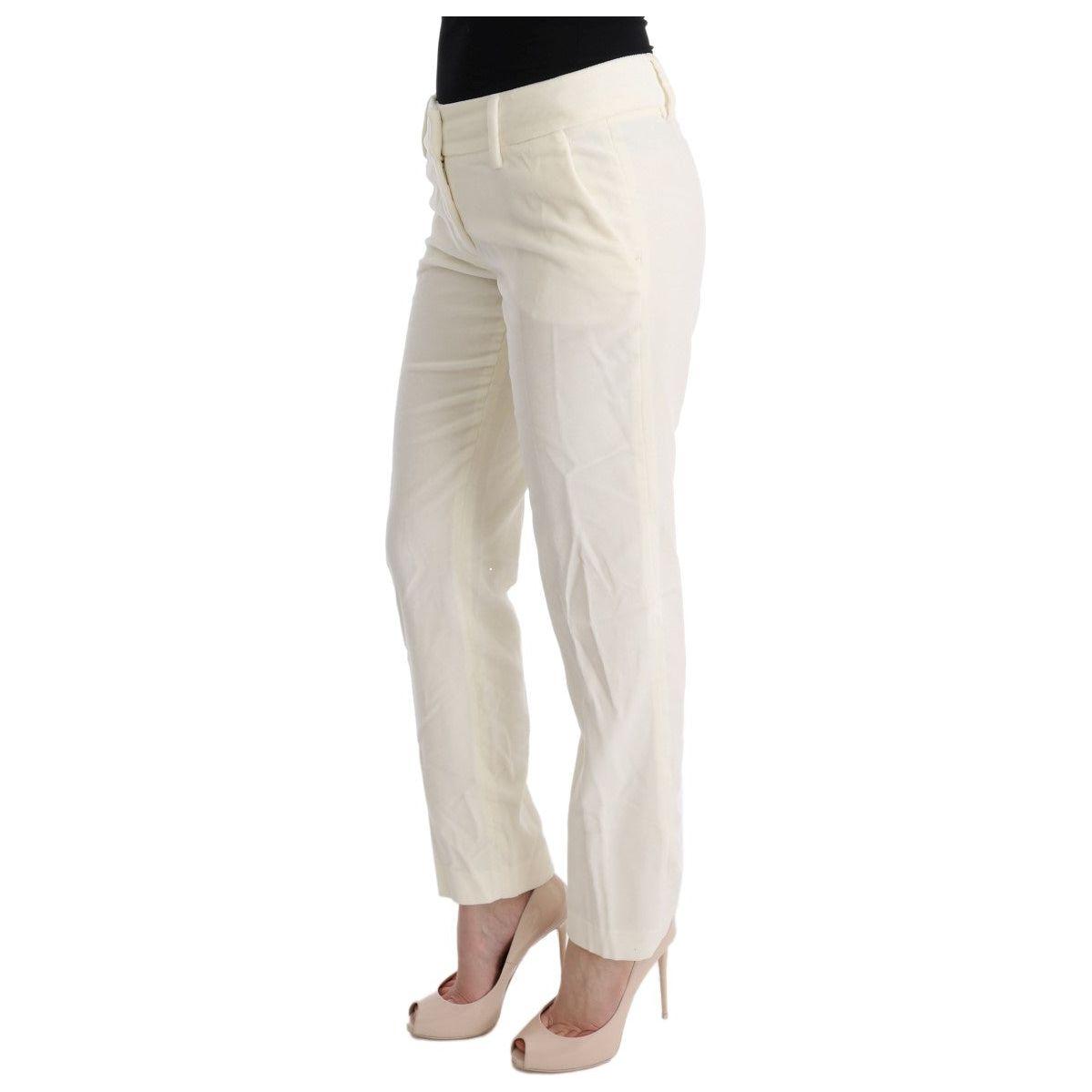 Ermanno Scervino White Cotton Regular Fit Casual Pants 1728,18% CMD,67345645728,Casual Pants - Pants - Clothing,Clothing,Ermanno Scervino,IT38|XS,IT40|S,IT44|L,Jeans & Pants - Women - Clothing,Material: 82% Cotton,New with tags,Pants - Clothing,White,Wome