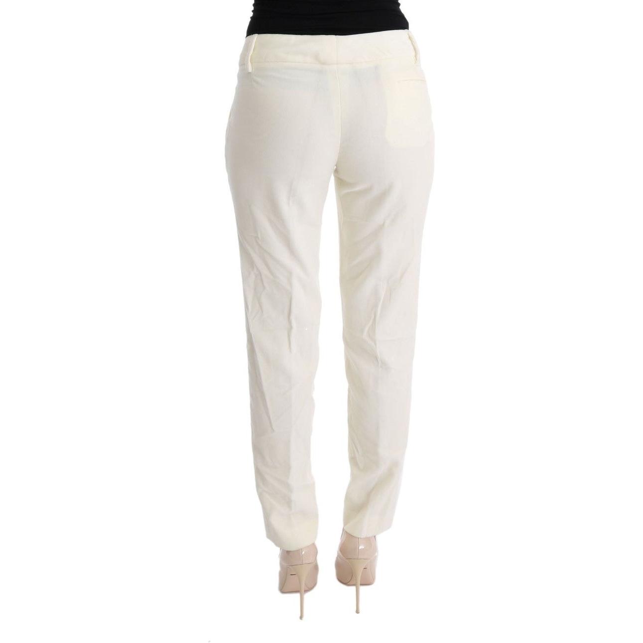 Ermanno Scervino White Cotton Regular Fit Casual Pants 1728,18% CMD,67345645728,Casual Pants - Pants - Clothing,Clothing,Ermanno Scervino,IT38|XS,IT40|S,IT44|L,Jeans & Pants - Women - Clothing,Material: 82% Cotton,New with tags,Pants - Clothing,White,Wome