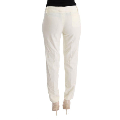 Ermanno Scervino White Cotton Regular Fit Casual Pants 1728,18% CMD,67345645728,Casual Pants - Pants - Clothing,Clothing,Ermanno Scervino,IT38|XS,IT40|S,IT44|L,Jeans & Pants - Women - Clothing,Material: 82% Cotton,New with tags,Pants - Clothing,White,Wome